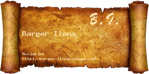 Barger Ilona névjegykártya